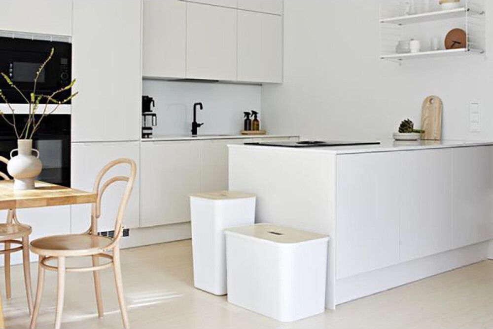 Lajitteluastiasetti Smartstore Collect 76 l Valkoinen Vanerikannella