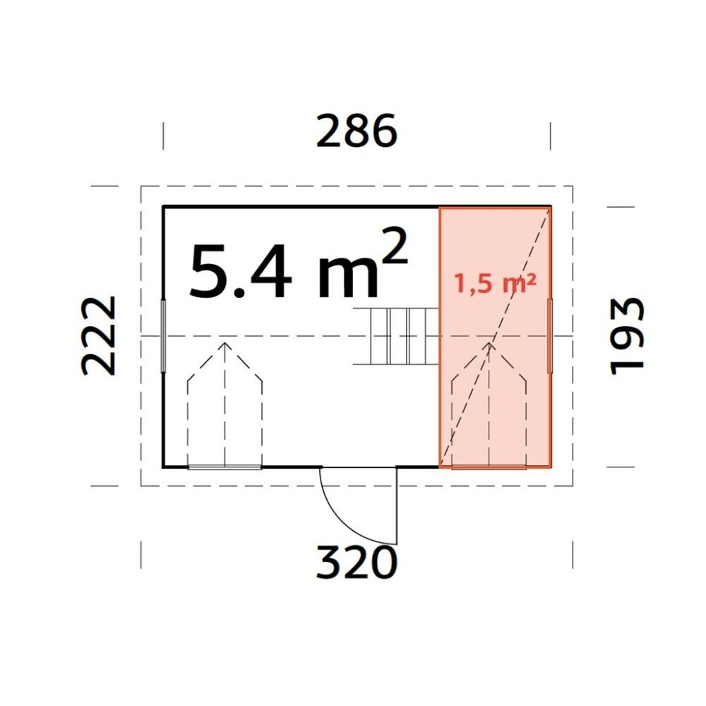Leikkimökki Palmako Marie parvella 5,2 m²