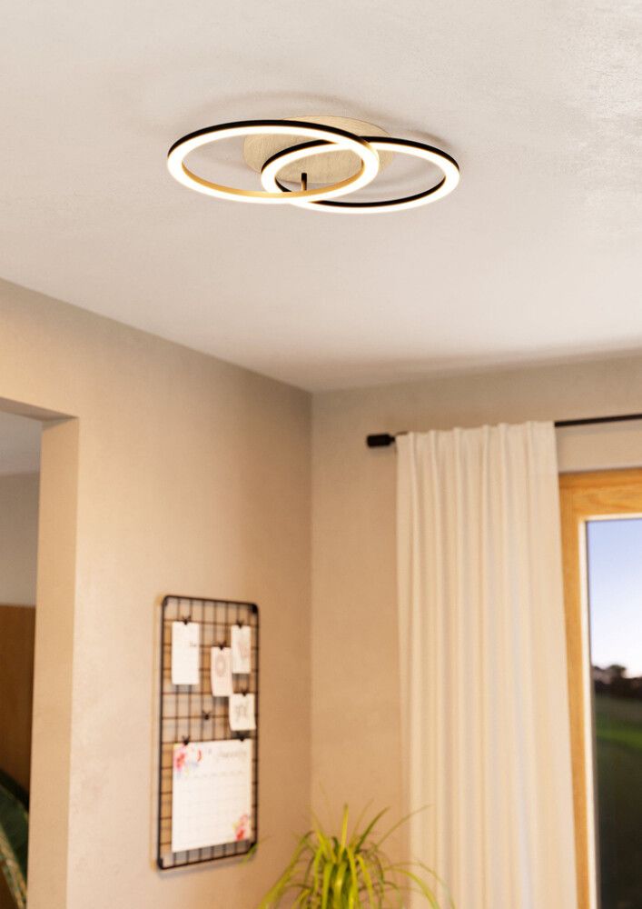 LED-älykattovalaisin Eglo Connect.z Lomaltas 4 x 8W Tammi/Musta/Valkoinen 35 x 58 cm