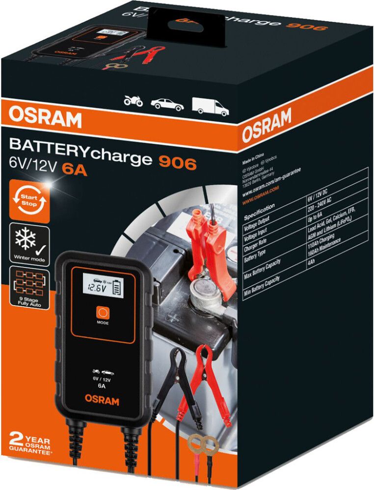 Akkulaturi Osram 6V/12V 906