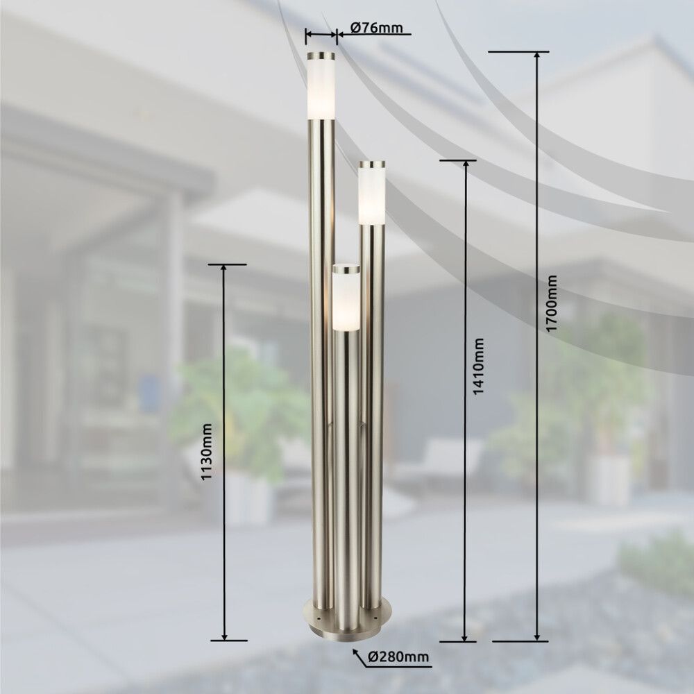 Pylväsvalaisin Globo Boston 3-os 170 cm Opaali