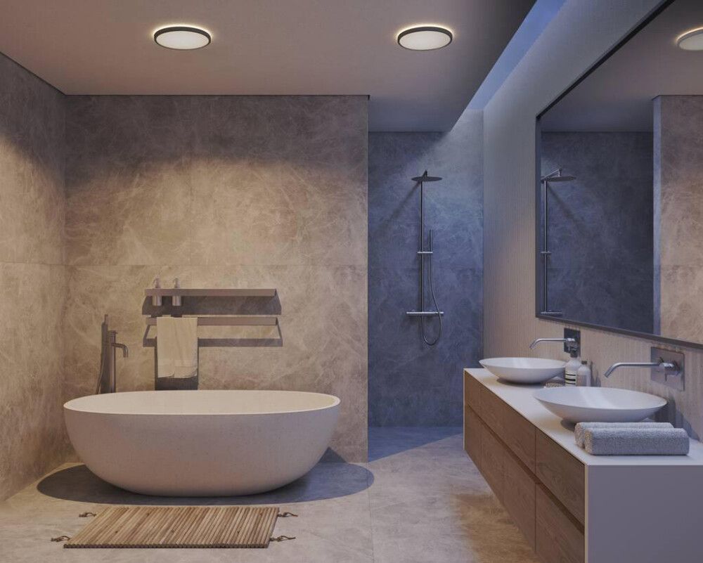 Kylpyhuoneen Plafondi Nordlux Oja Musta Ø 29 cm