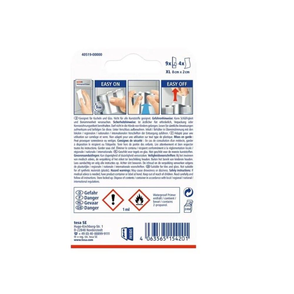 Waterproof-tarraliuskat tesa® XL 9 kpl/pkt