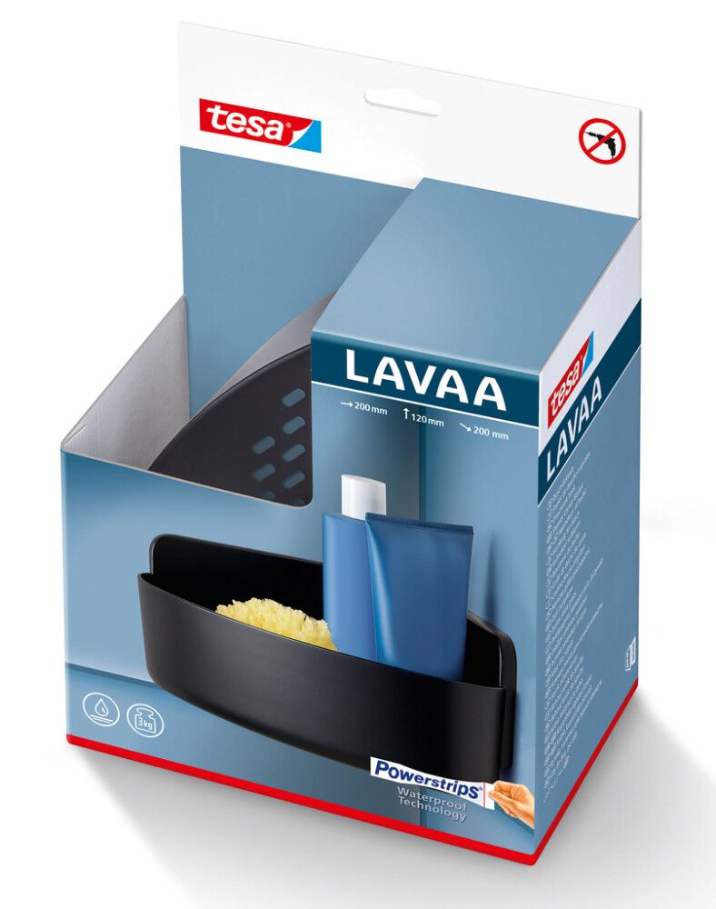 Suihkukori tesa® Lavaa mattamusta M-koko