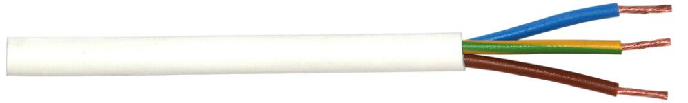 Muovikaapeli Kabelexpress H05VV-F 3x1,5 mm² valkoinen (per metri)