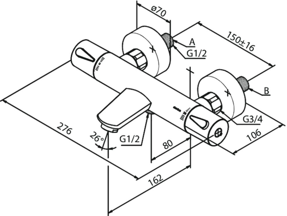 Termostaattihana Damixa Silhouet mattamusta