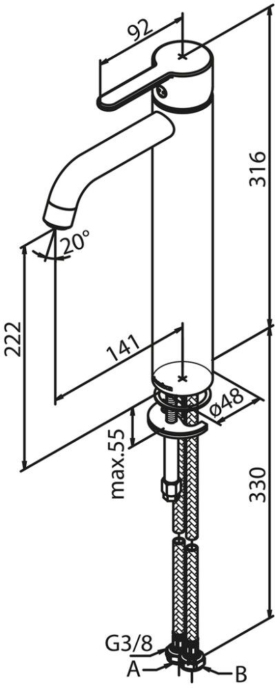 Pesuallashana Damixa Silhouet mattamusta 31,6 cm