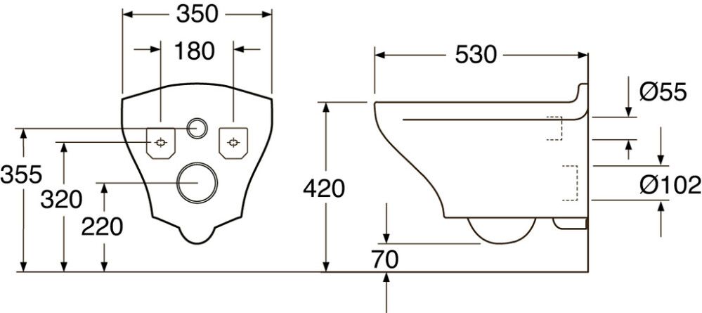 Seinä-WC Gustavsberg Estetic 8330 C+ Valkoinen