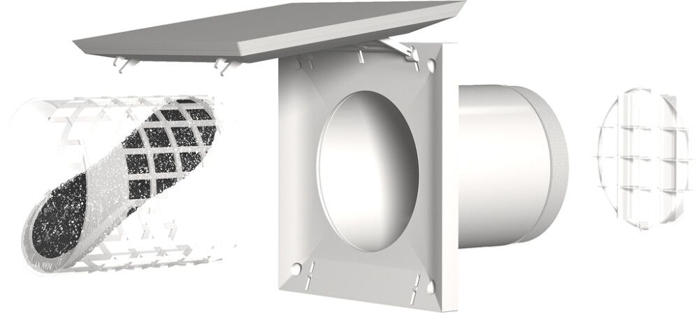 Vaihtoventtiili Fresh TL-DE sisäosa valkoinen 160 x 160 mm