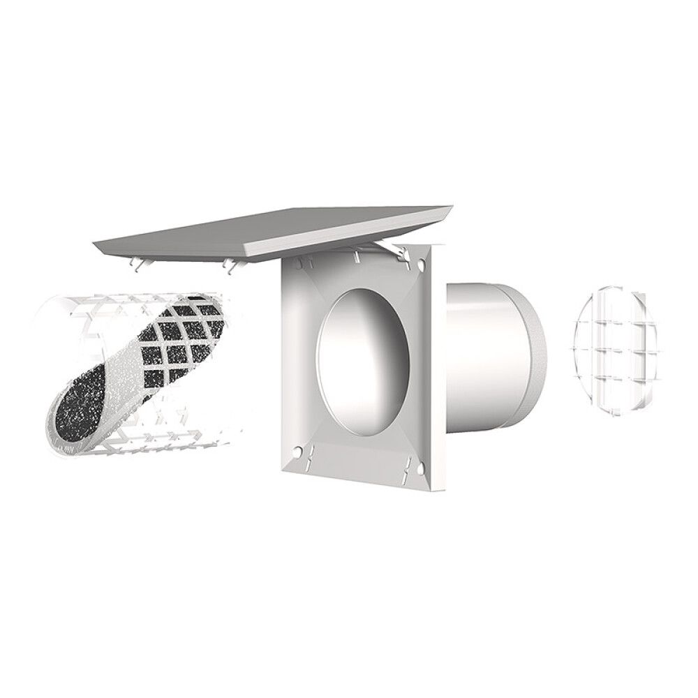 Vaihtoventtiili Fresh TL-DE sisäosa valkoinen 160 x 160 mm