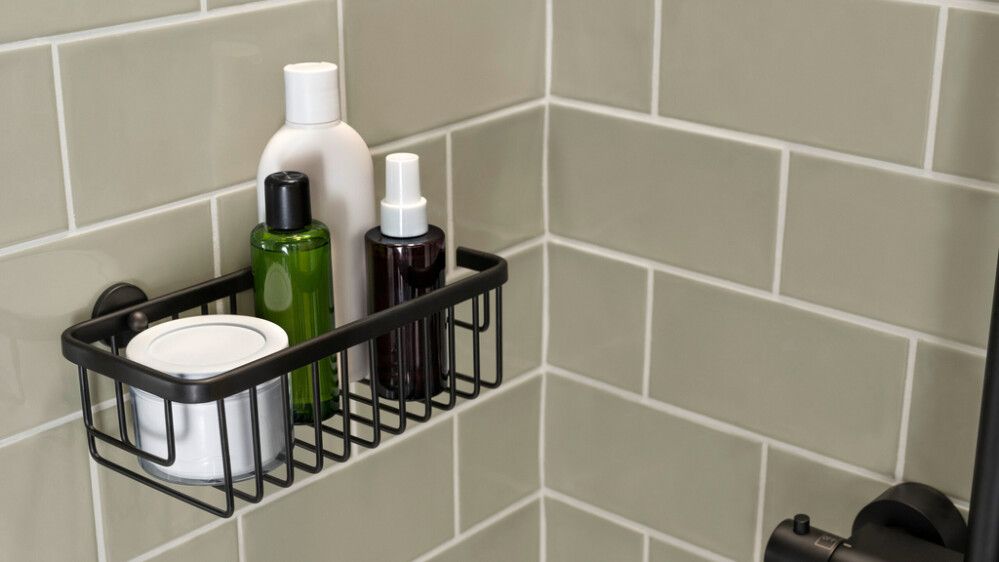 Suihkuhylly tesa® Moon Musta