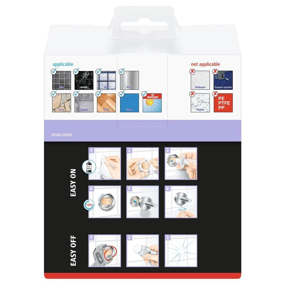 Pyyhekoukku tesa® Moon Ø 5 cm Mattamusta