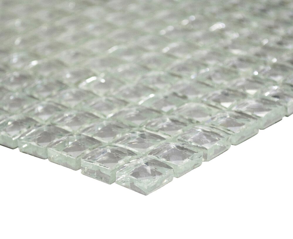 Mosaiikkilaatta Fliesen Quadrat Crystal hopea 30 x 30 cm