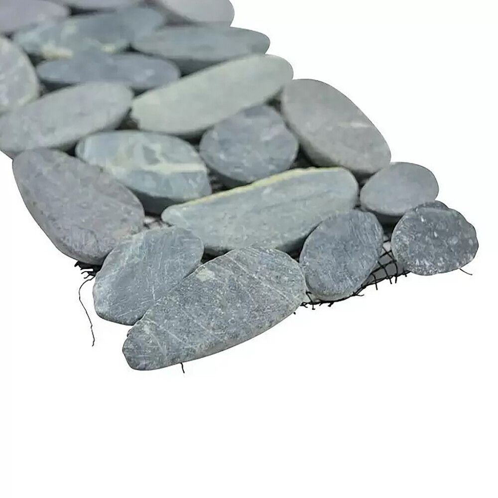 Kivimosaiikkilaatta Fliesen Kiesel Uni musta 30 x 10 cm