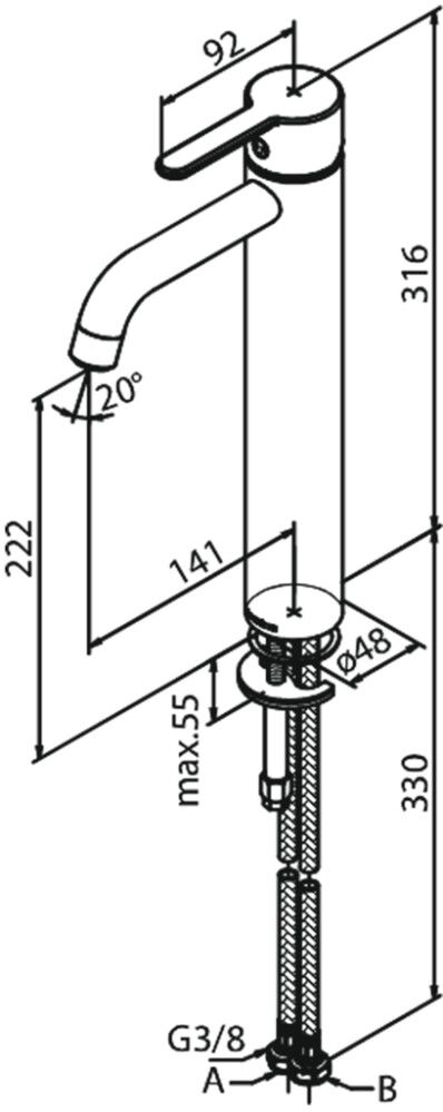 Pesuallashana Damixa Silhouet harjattu kupari 31,6 cm