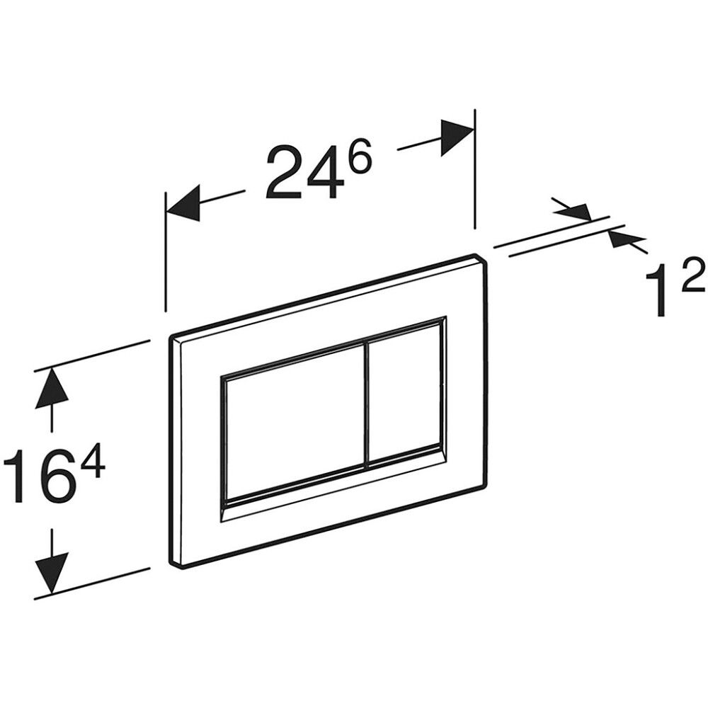 Huuhtelupainike Geberit Sigma30 valkoinen/kromi 24,6 x 16,4 cm