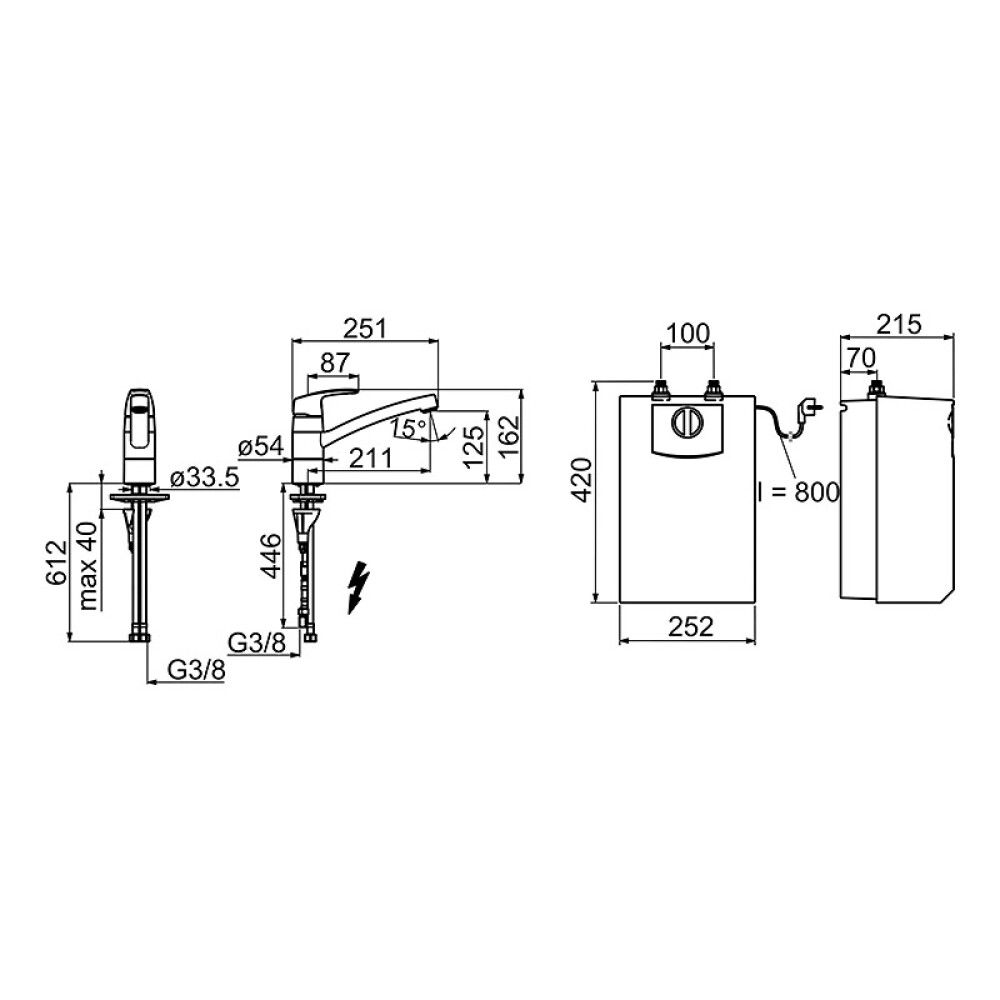 Mökkihana Oras Safira 1023F vedenlämmittimellä