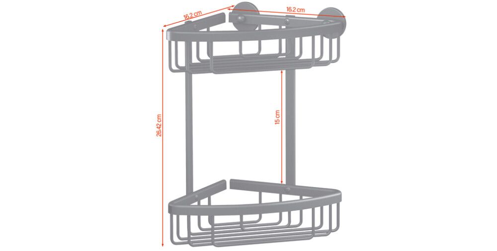 Kulmasuihkukori tesa® Aluxx Musta