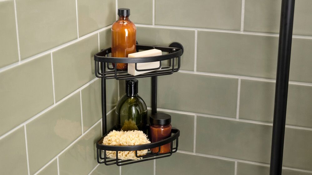 Kulmasuihkukori tesa® Aluxx Musta