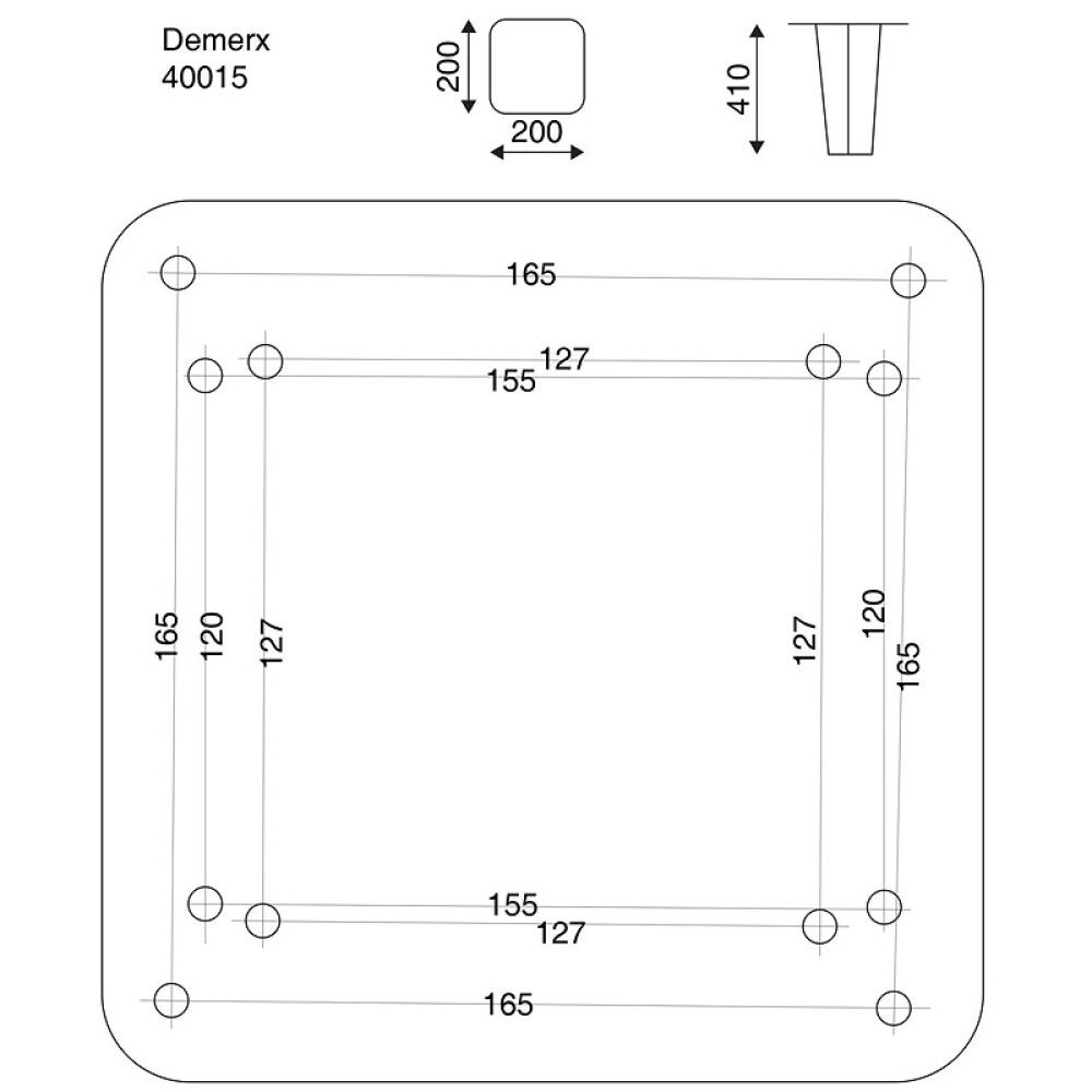 Asennusankkuri Pisla Ulkosuihkuun 20 x 20 x 40 cm