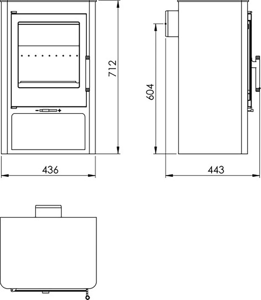 Kevyttakka Panadero Garda musta 43,6 x 44,3 x 71,2 cm