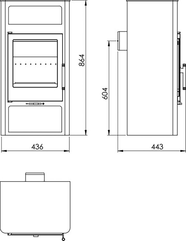 Kevyttakka Panadero Swan musta 43,6 x 44,3 x 86,4 cm