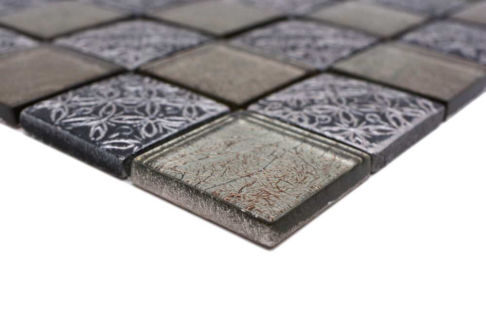 Mosaiikkilaatta Fliesen Quadrat Crystal Mix beige 30 x 30 cm