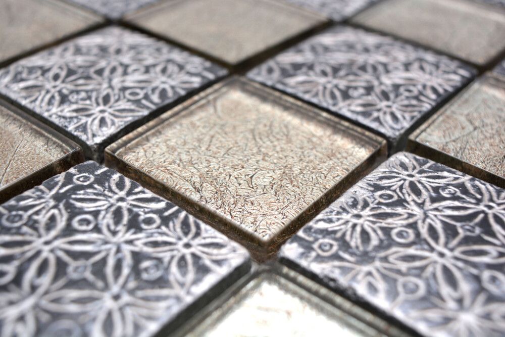 Mosaiikkilaatta Fliesen Quadrat Crystal Mix beige 30 x 30 cm