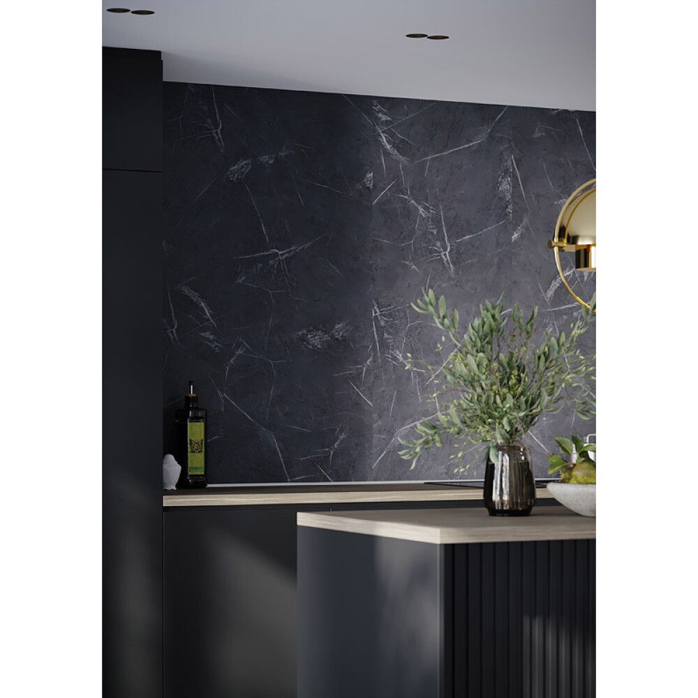 Märkätilalevy Fibo Black Marble