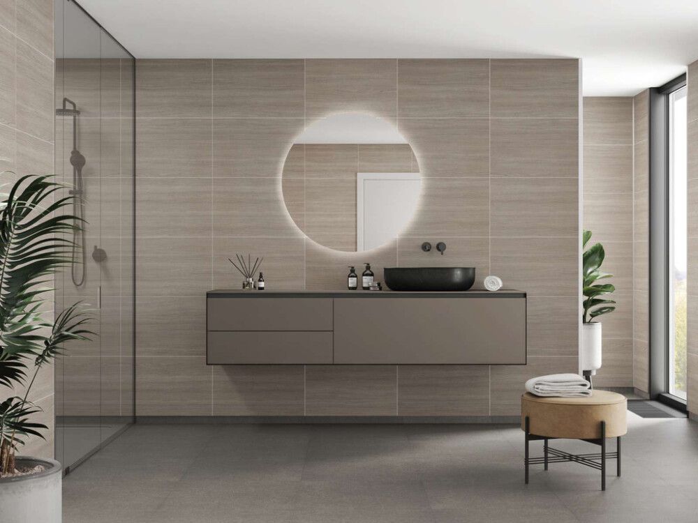 Märkätilalevy Fibo Grey Oak 2 kpl 620 x 2400 mm