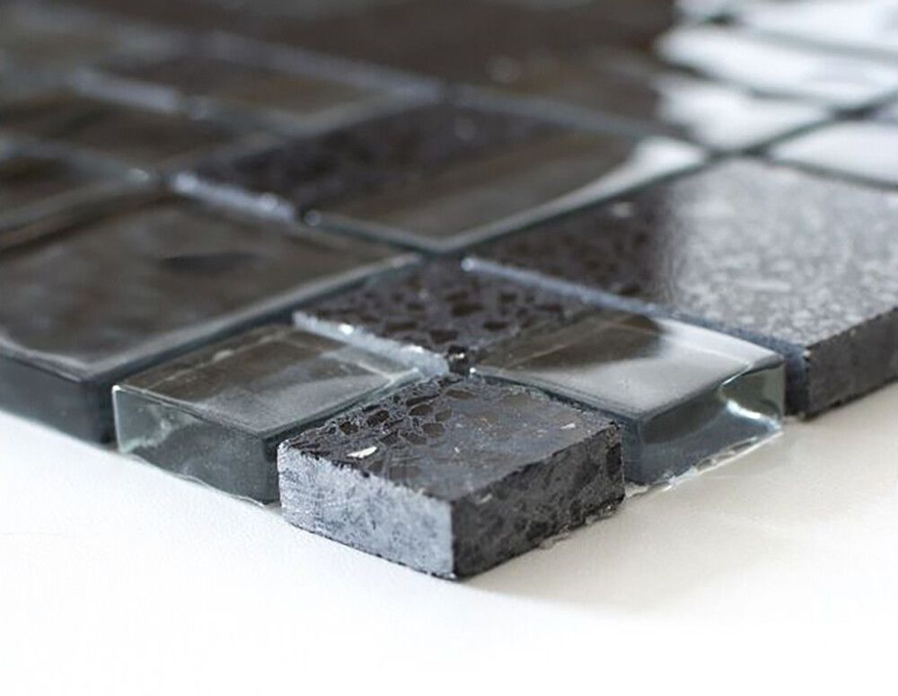 Mosaiikkilaatta Fliesen Crystal Mix musta 29,8 x 29,8 cm