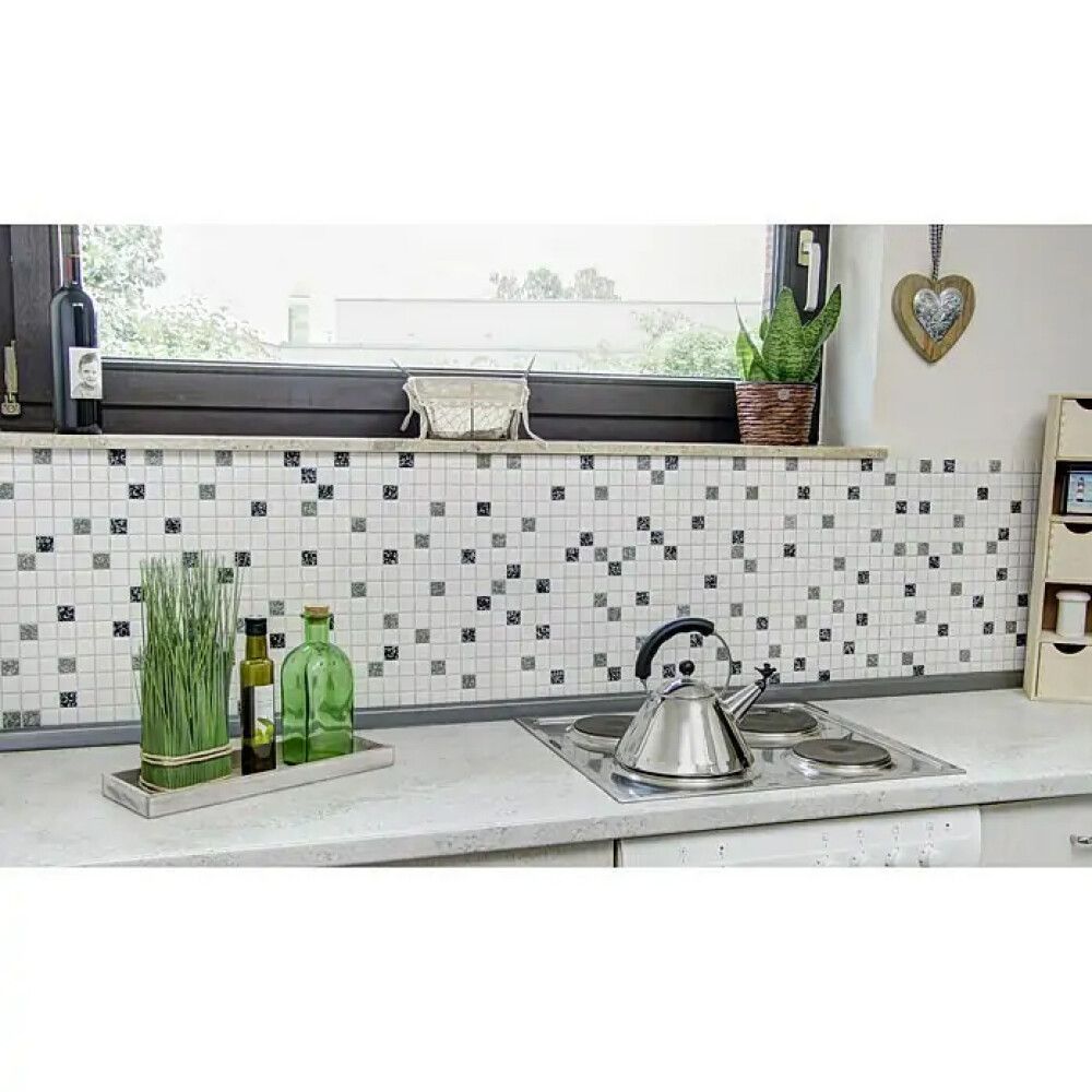 Mosaiikki Quadrat Mix TD 180N Musta/Valkoinen 30,5 x 30,5 cm