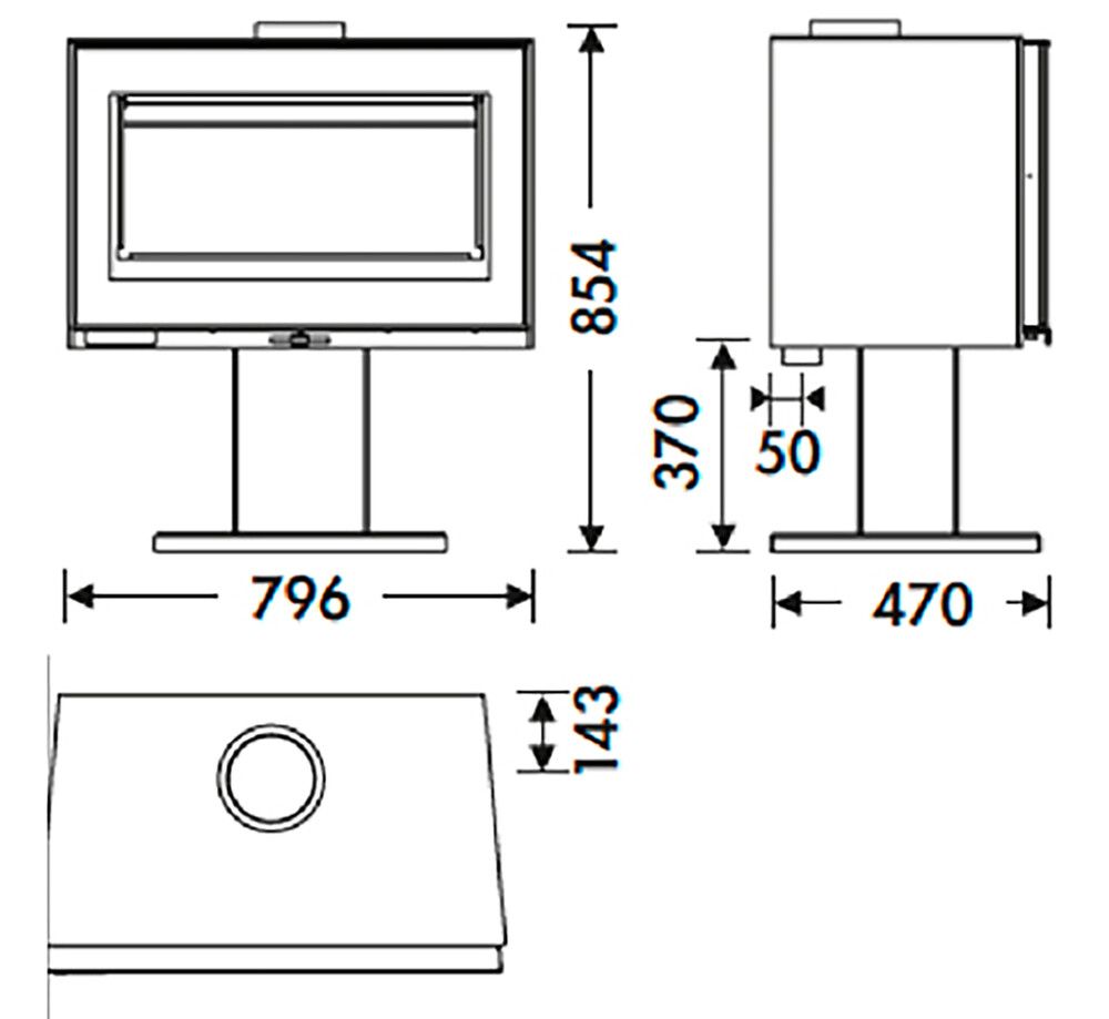 Kevyttakka Panadero Maja musta 79,6 x 47 x 85,4 cm
