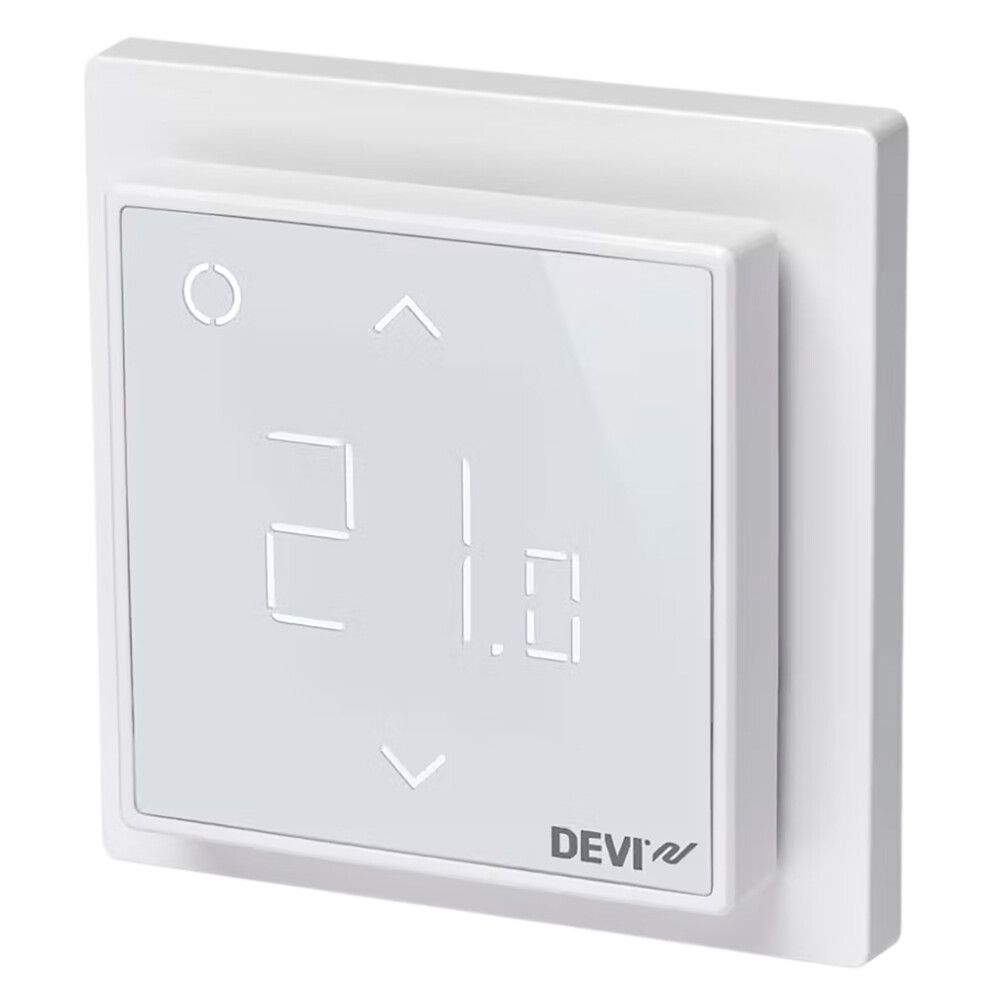 Yhdistelmätermostaatti DEVIreg™ Smart valkoinen 85 x 85 mm