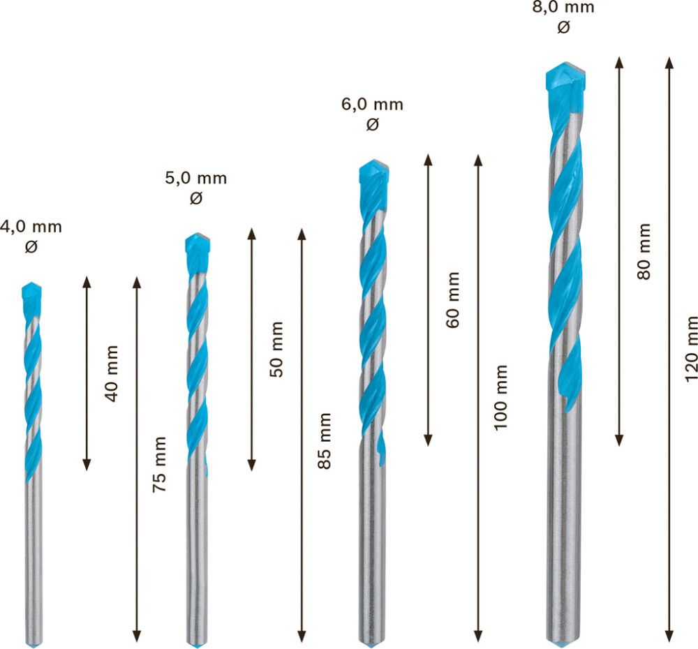 Poranteräsarja Bosch Expert MultiConstruction CYL-9 4-osainen 4-8 mm