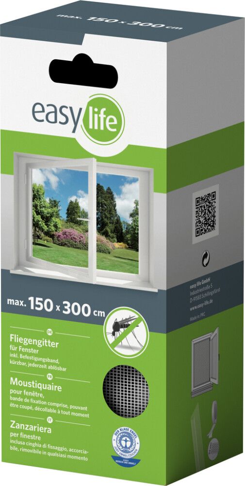 Hyönteisverkko ikkunaan Easy Life 150 x 300 cm Valkoinen