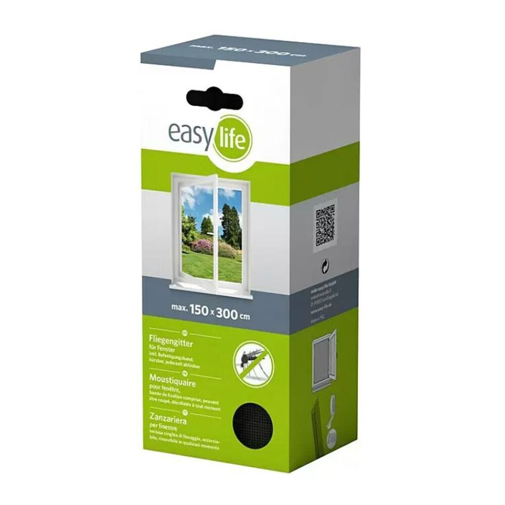 Hyönteisverkko ikkunaan Easy Life 150 x 300 cm Antrasiitti