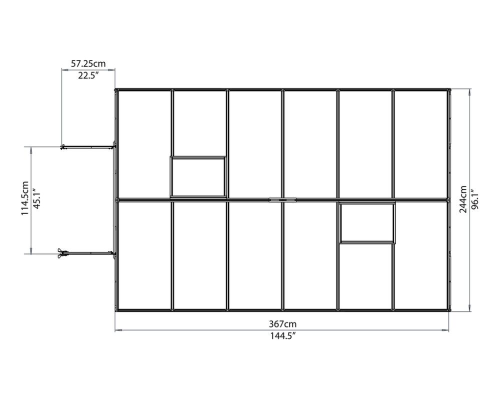 Kasvihuone Palram-Canopia Balance 8,9 m² (243 x 367 cm)
