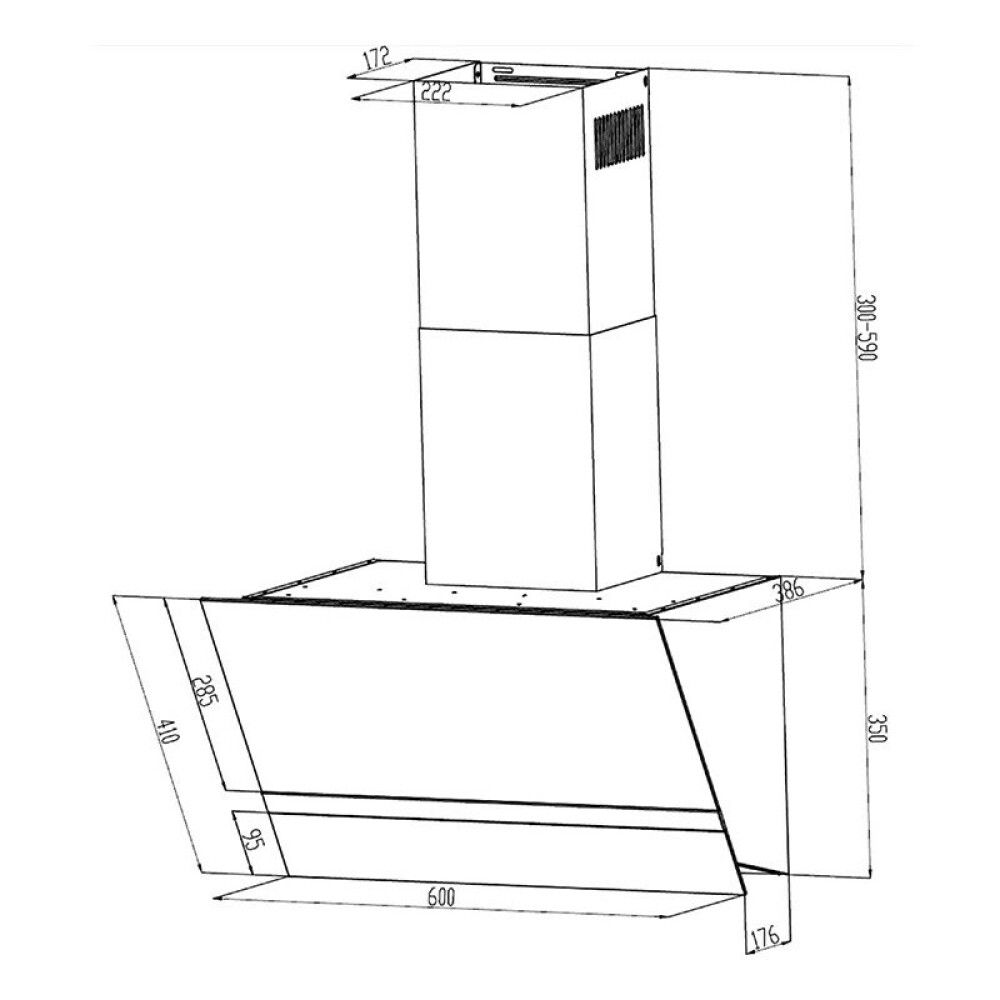 Liesituuletin Respekta CH24060SAM musta 60 cm