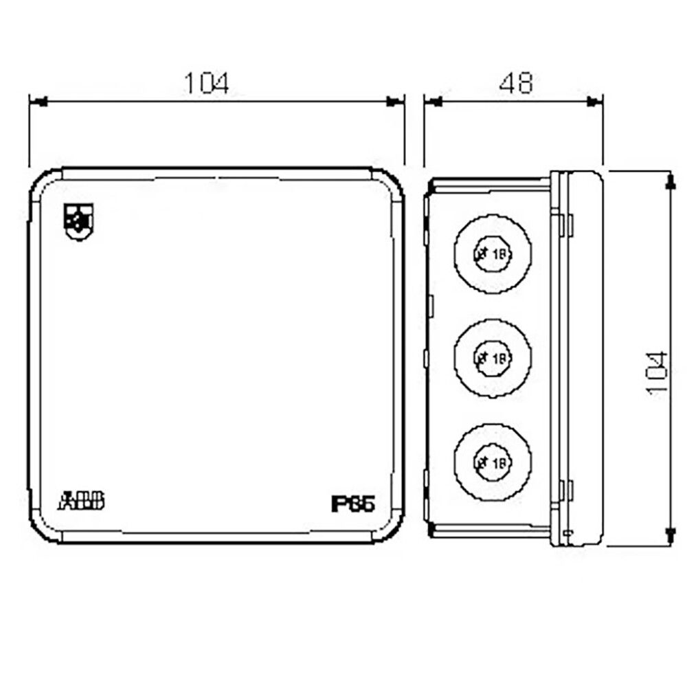Jakorasia ABB AP10PP IP55 Valkoinen 104 x 104 mm