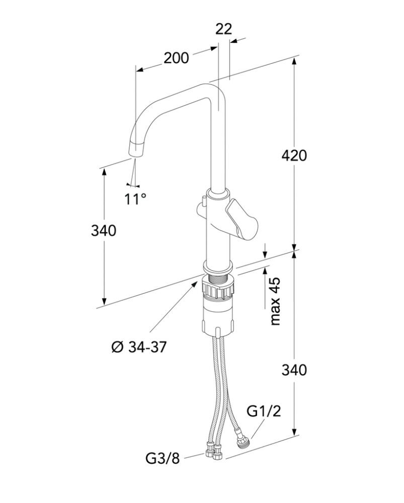 Keittiöhana Gustavsberg Epic Harjattu messinki