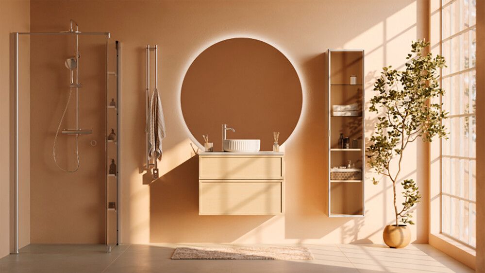 LED-valopeili Svedbergs Valje leikattu ympyrä 120 x 112 x 3,2 cm