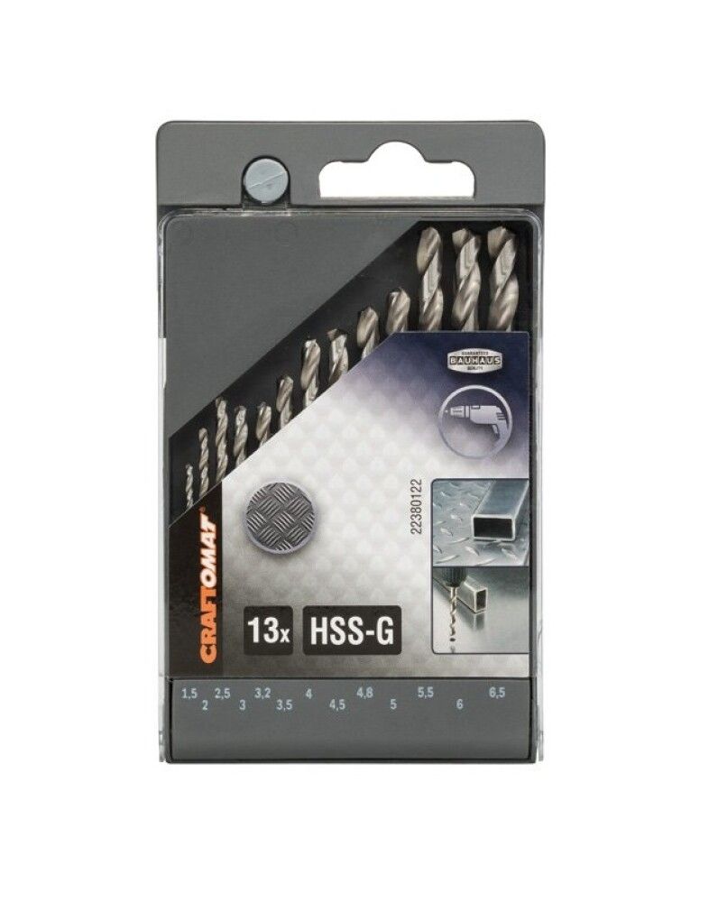 Metalliporanteräsarja Craftomat HSS-G 13-osainen 1,5-6,5 mm