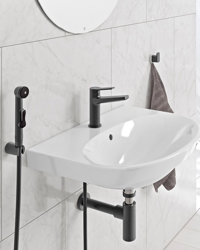 Pesuallashana bideellä Gustavsberg Epic Mattamusta