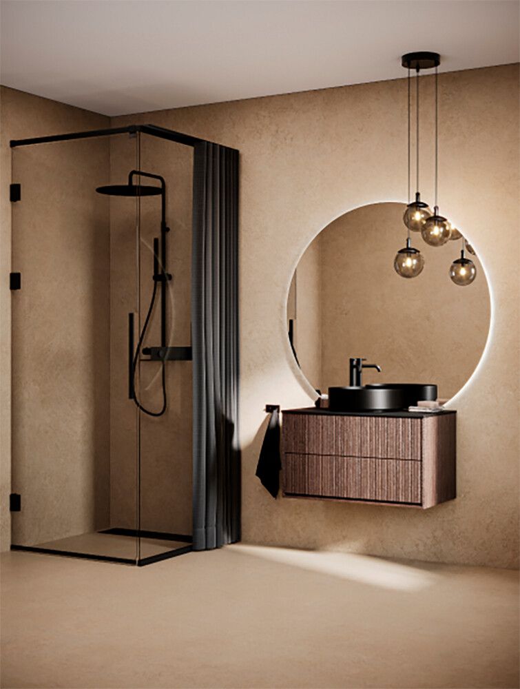 Suihkuverho Svedbergs hiilenharmaa 90 x 200 cm