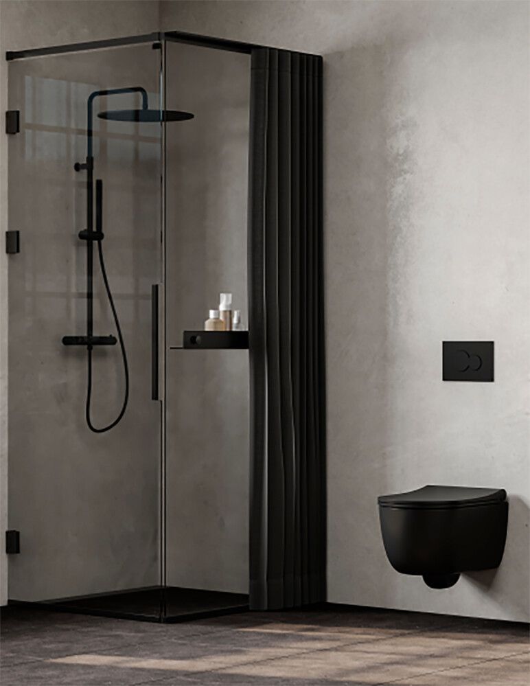 Suihkuverho Svedbergs hiilenharmaa 90 x 200 cm