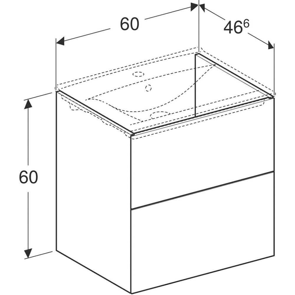 Alakaappi Ido Elegant musta 60 x 46,6 cm