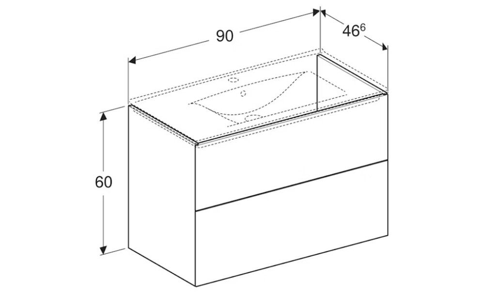 Alakaappi Ido Elegant tummanharmaa 90 x 46,6 cm