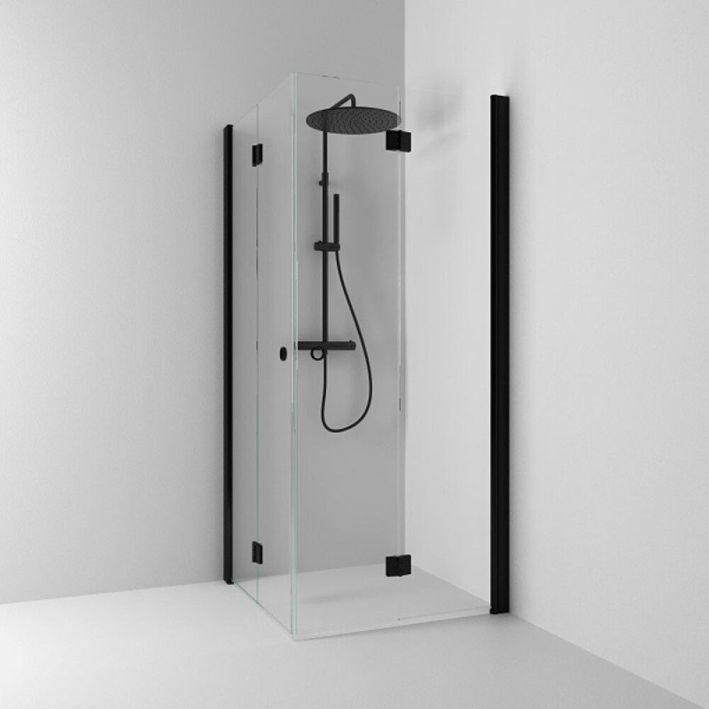 Suihkukulma Svedbergs Skoga taitettava mattamusta 90 x 100 cm