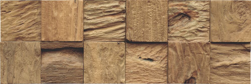 3D-seinäpaneeli Indo Teak Classic Cube Bali 552 x 184 x 10-20 mm